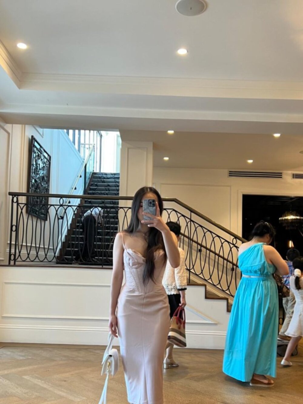 House of CB Blush Pink Corset Midi Dress - Picture 2 of 5